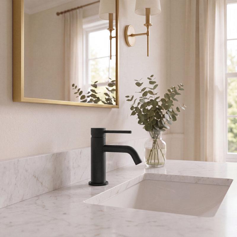 Vega Vessel Single Hole,Single Handle Bathroom Sink Faucet with Drain Assembly, Matte Black