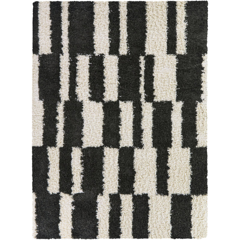 Tapis gris anthracite à carreaux Keil, Rectangle 5 pi 3 po x 7 pi