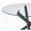 Table de salle à manger noire avec plateau en verre et pieds en métal - 43,3 po x 43,3 po x 29,5 po-31208747-31208758