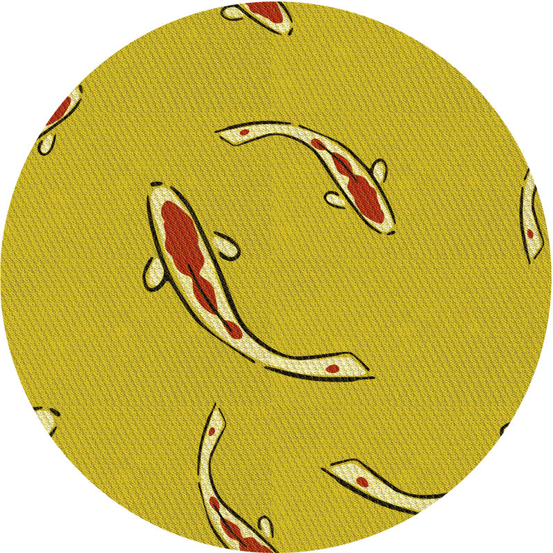 Tapis 100% à motifs lavables à la machine 2972, Rond 7 pi
