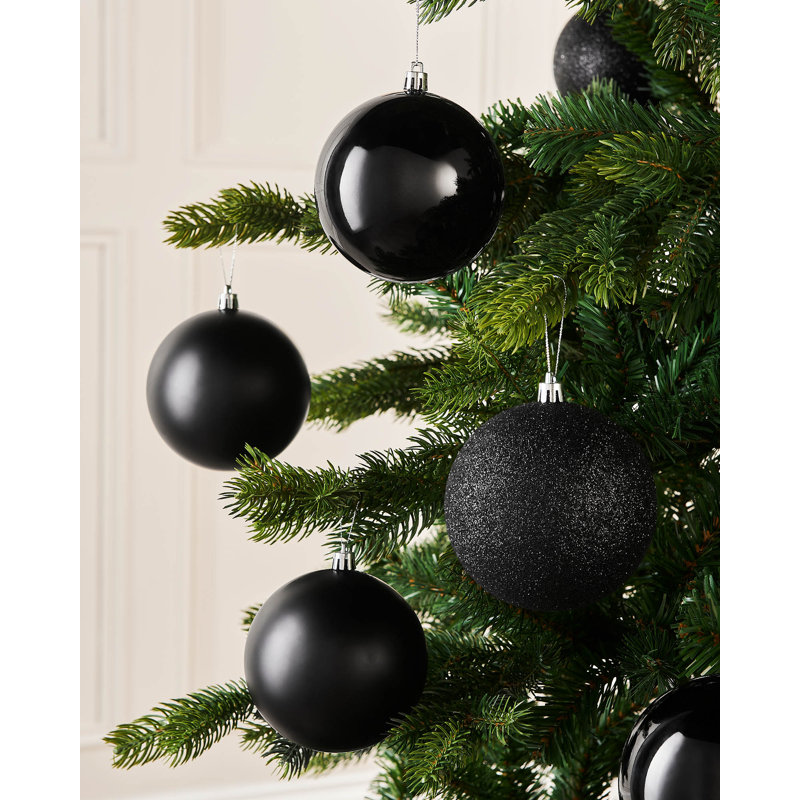 11cm Solid Colour Plastic / Acrylic Bauble, Black