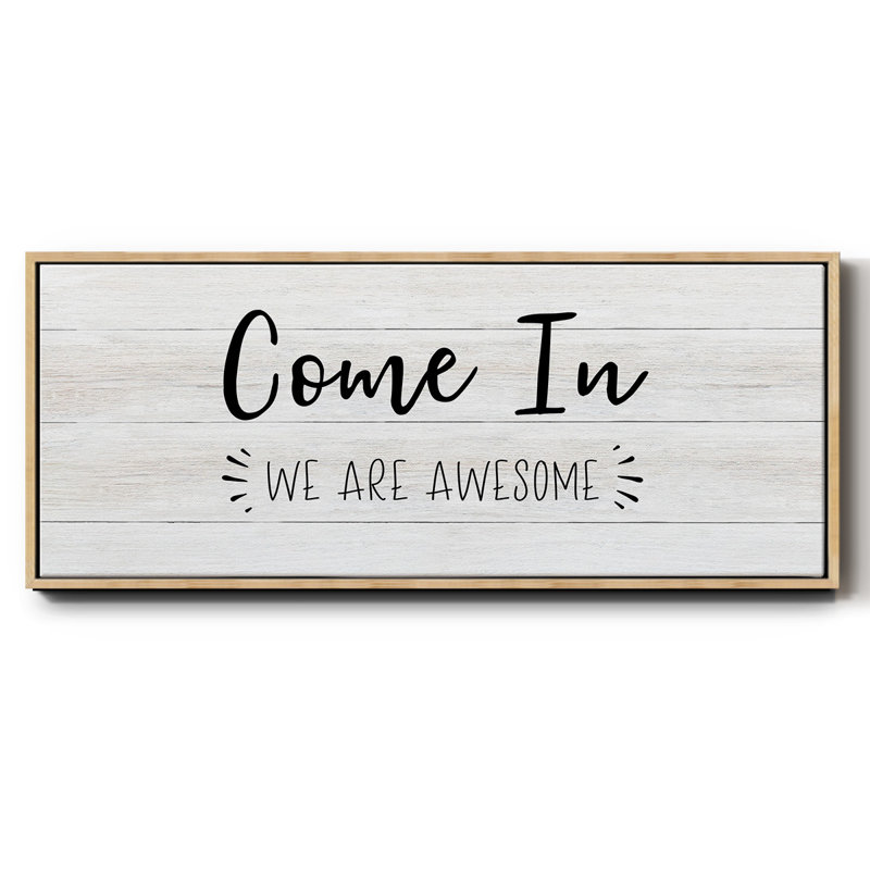 Come In- Framed Canvas, 8" H x 20" W
