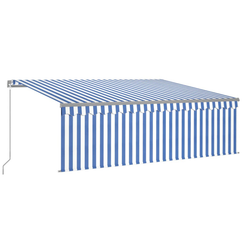 Auvent de patio rétractable avec manivelle et abat-jour à DEL
