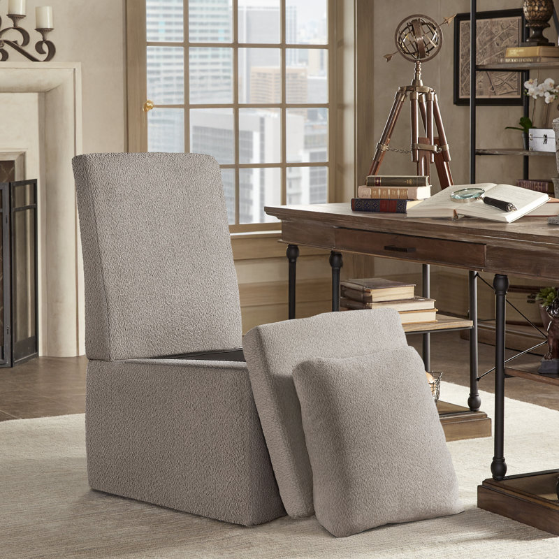 Sanctuary Boucle Parson Dining Chair With Casters, Gray