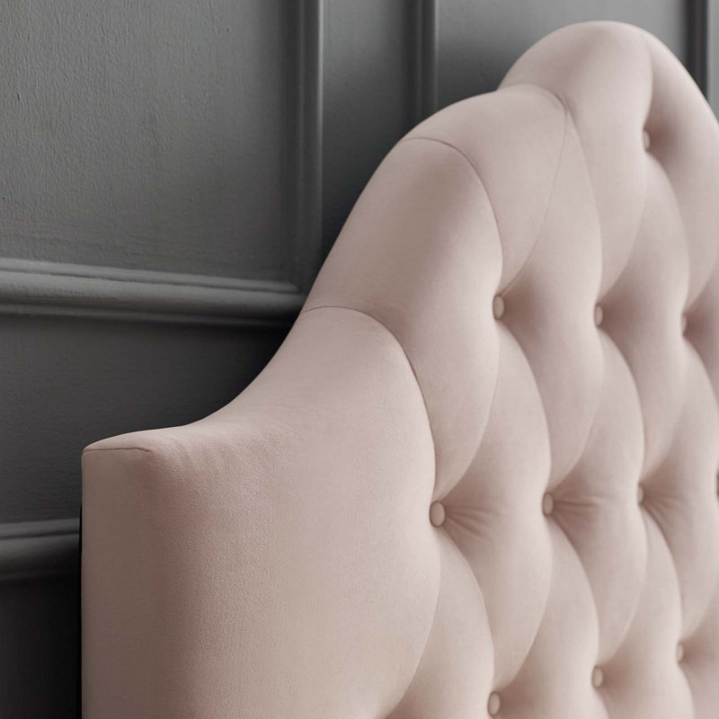 Sovereign Diamond Tufted Performance Velvet Headboard by Modway, Pink, Full
