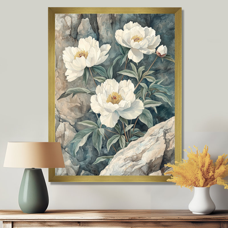 Bainbridge - Floral Wall Decor, H 20 po x l 12 po, Reproduction encadrée d'une seule photo, Doré