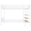 Lit superposé simple au-dessus d'un lit double en métal avec tablettes à 5 niveaux-302576586