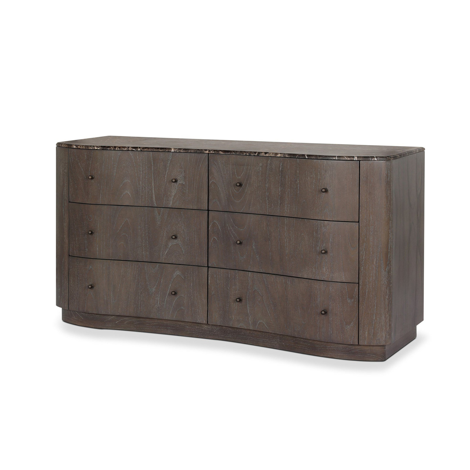 65" Aluminum Dresser, Espresso Mindi Veneer