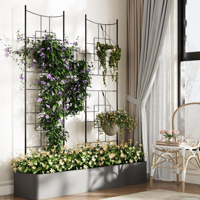 Ensemble de 2 pare-étincelles de jardin en métal Baroque, 51 po x 66 po