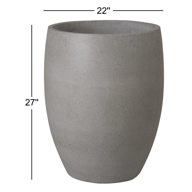 Efkea Handmade Pot Planter, 27" H x 22" W x 22" D, Gray