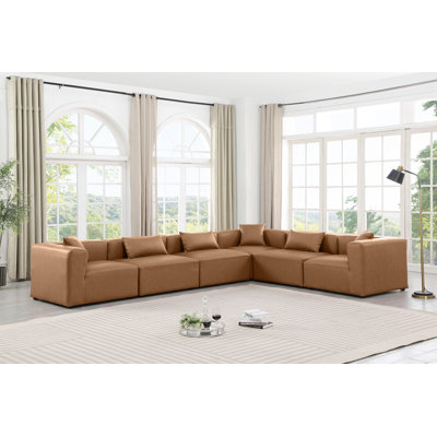 Canapé modulaire en similicuir 6 pièces Houswerth