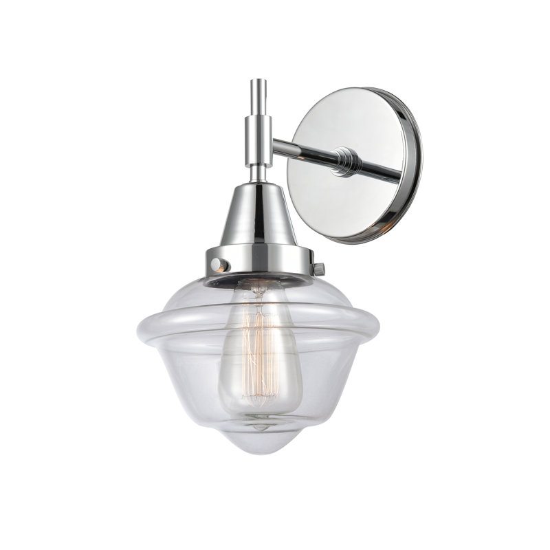 Gayle Chrome Armed Sconce, Polished Chrome, Incandescent, Clear