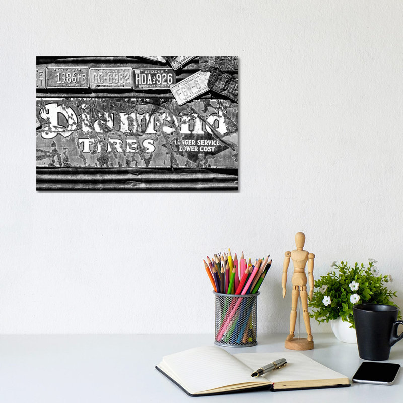 Arizona Series - Route 66 Original Diamond Tires by Philippe Hugonnard - Wrapped Canvas Print, 20.32 cm H x 30.48 cm W