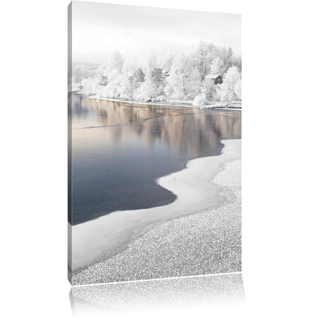 Leinwandbild Traumhafte Winterlandschaft Wald Schnee