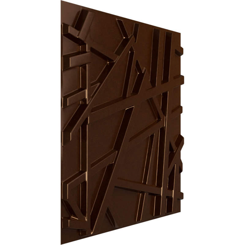 Panneau mural 3D décoratif Evergreen EnduraWall l 19 5/8 po x H 19 5/8 po, cuivre foncé métallique (couvre 2,67 pieds carrés)