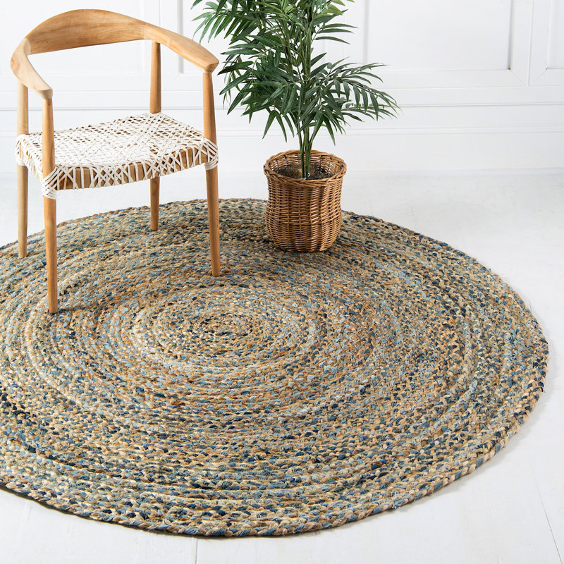 Mullewa Cotton Southwestern Indoor Rug, Round 4'