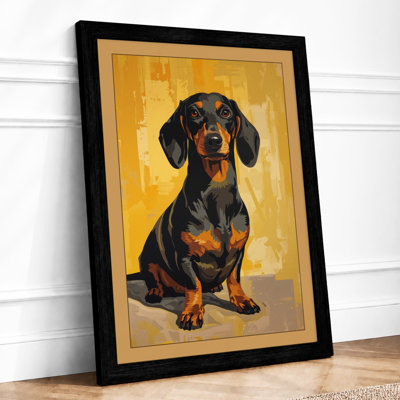 Dignified Dachshund Modern - Framed Print
