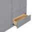 Lit escamotable mural avec armoire supérieure, tablettes et garde-robe, lit pliable peu encombrant-152000578