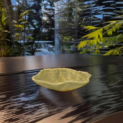 Petit centre de table en onyx blanc