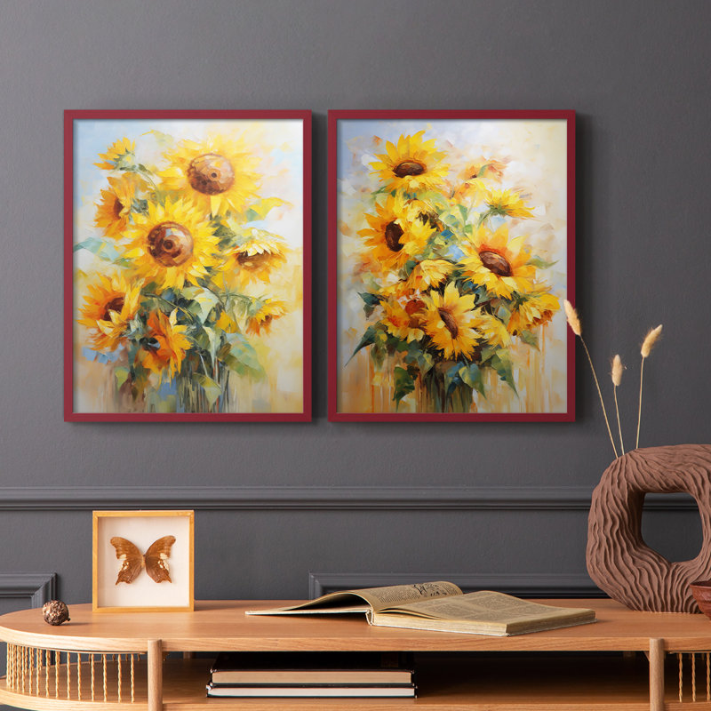 «FLORAL Series CDLII», reproduction encadrée de qualité supérieure - prête à être accrochée - aucun clou requis - aucun clou requis