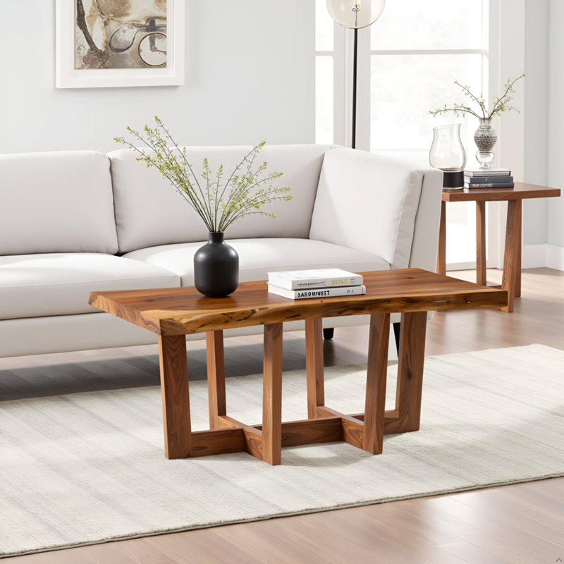 Beyers Solid Wood Sled Coffee Table, H45.72 x L106.68 x W61cm