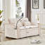 Canapé beige moderne avec dossier réglable et fonction de charge (oreillers confortables pour lit pliable)-114962494