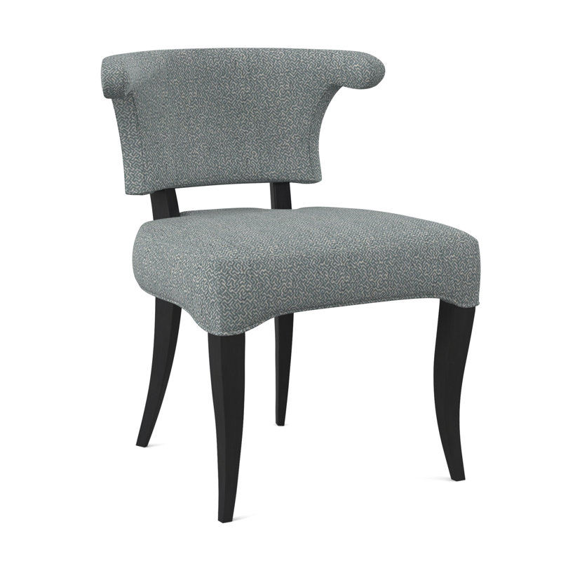 Fauteuil à oreilles rembourré Athena, Espresso, Cyan maya