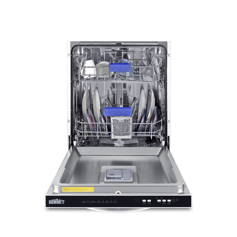 Summit Appliance 18" 24" 47 dB ENERGY STAR Certified Smart Dishwasher with Adjustable Rack and Tall Tub Stainless Steel