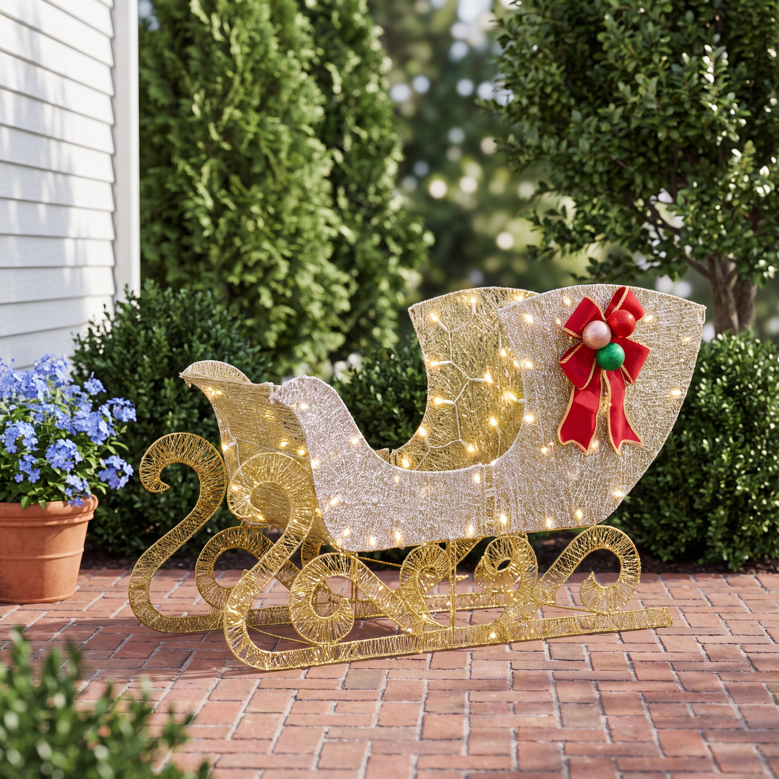 The Holiday Aisle® 38" Lighted Santa's Sleigh