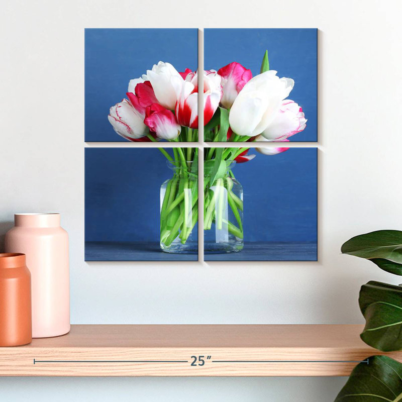 Harnek tulipes en verre, H 18 po x l 18 po