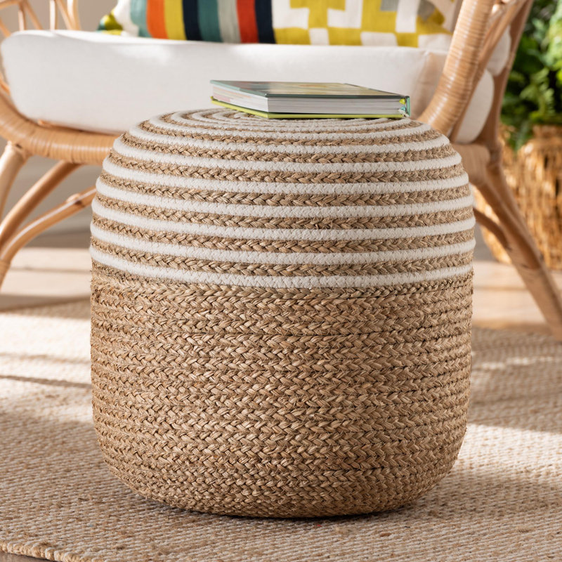 Aahad Seagrass Solid Wood Accent Stool