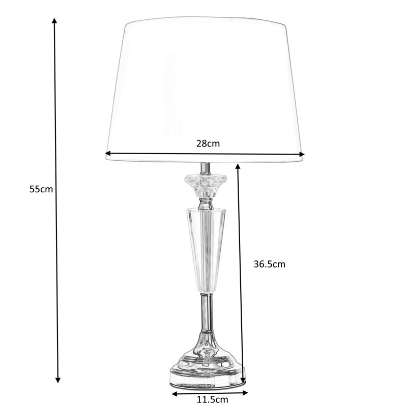 Wauregan 55cm Crystal Glass Chrome Table Lamp, Beige/Brown/Gold