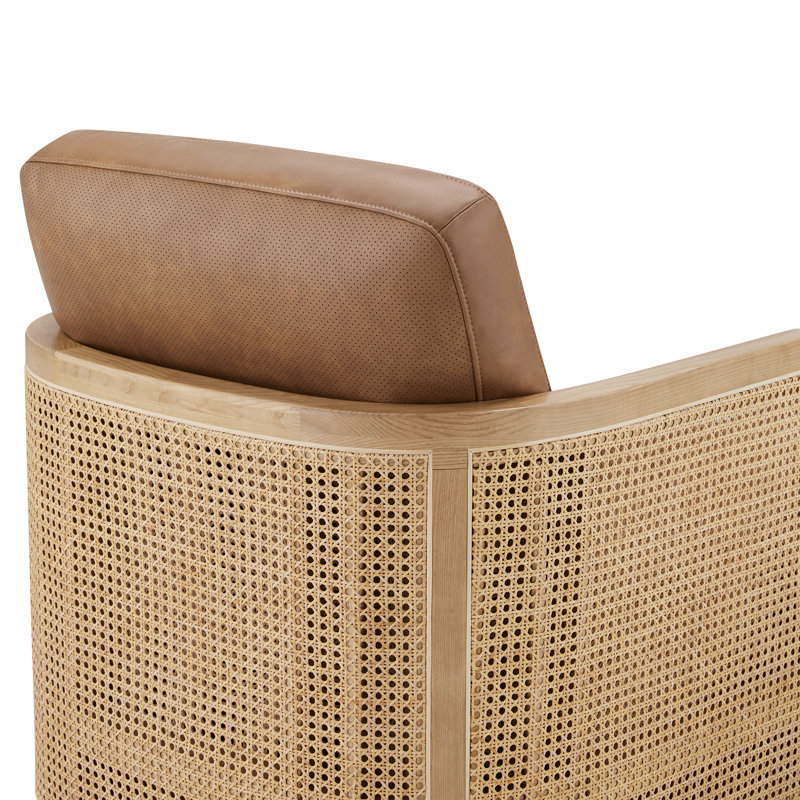 Fauteuil pivotant Juliette, Cuir végétalien chameau Copley