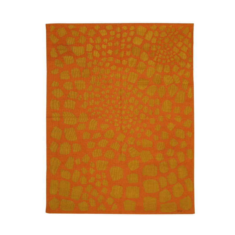 Brading Handcrafted Rust Flatweave Wool Area Rug