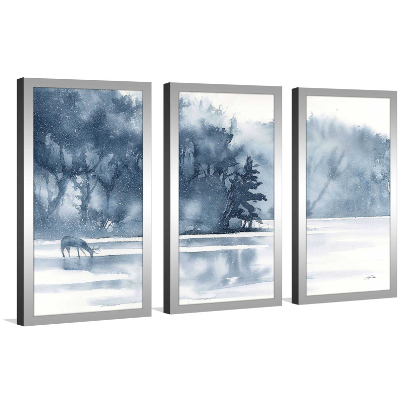 "Winter Lake" par Katrina Pete, impression sur acrylique 3 pièces, H 25,5 po x l 40,5 po x P 1 po