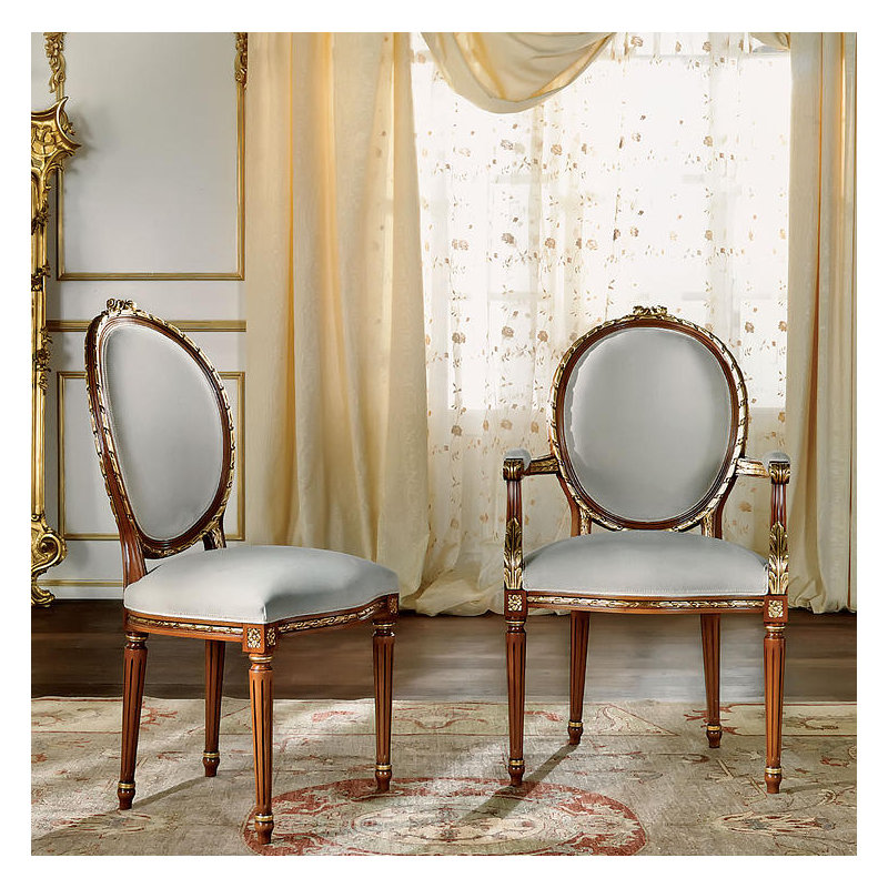 Chaise avec accoudoirs grise