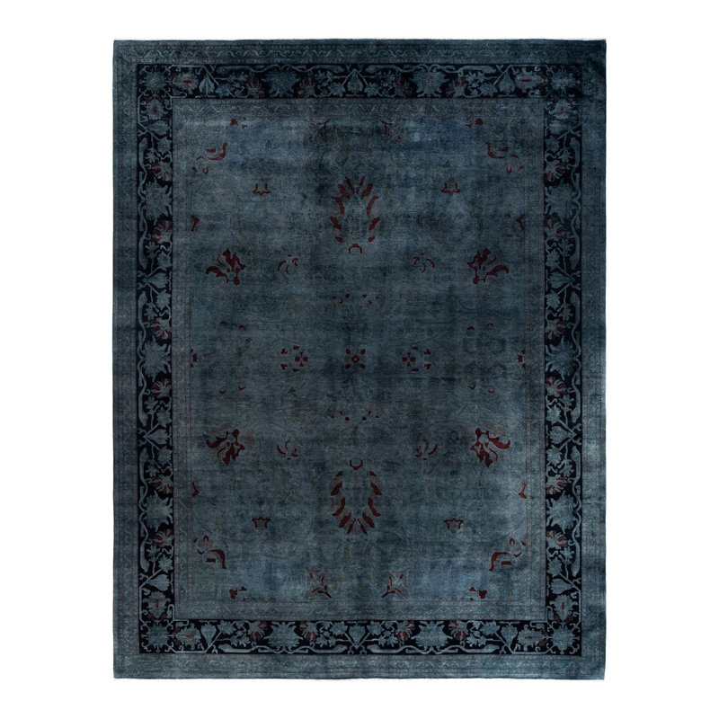 Tapis unique noué à la main Vibrance - gris, 11 pi 10 po x 15 pi 5 po