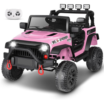 Alex 24V Electric Ride on Jeeps for Kids, Ride On Car Truck with Remote Control, Battery Power Car Wheels for Kids w/LED Lights, Bluetooth, Music, 3 Speeds, 24 Volt Ride on Toys for Boys and Girls