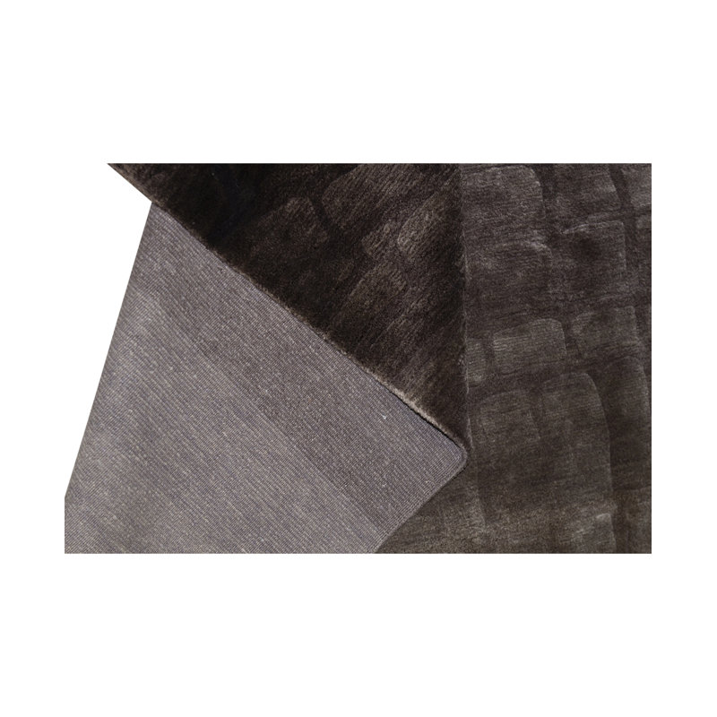 Tapis brun et gris de haute qualité noué à la main