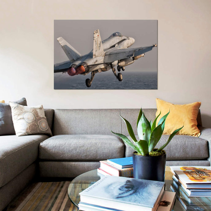 " A F/A-18C Hornet Taking Off From USS George H.W. Bush " by Giovanni Colla, 8" H x 12" W x 0.75" D, Wrapped Canvas, No Mat
