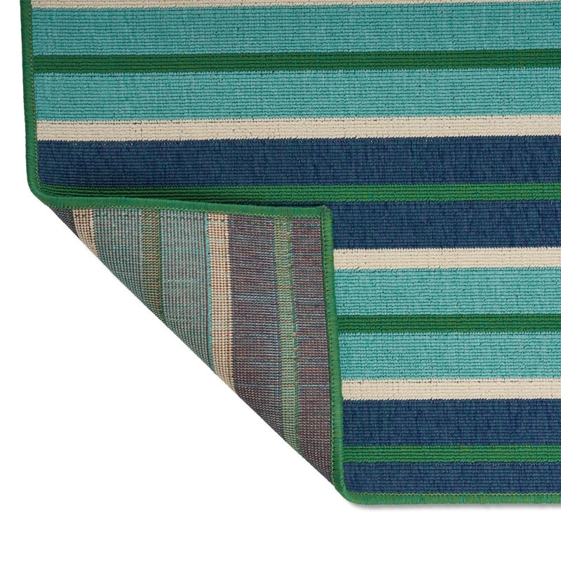 Blue Rectangle Polypropylene Area Rug 5'3" X 7'6"