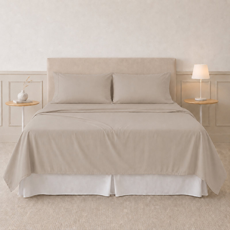 Modern Threads 4-Piece Ultra Soft Microfiber Sheet Set with Deep Pockets in Solids & Prints, Khaki