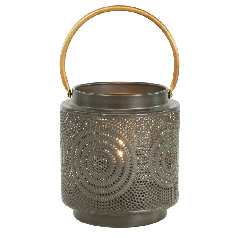 Julissa Round Black Metal Outdoor Lantern with Bulb