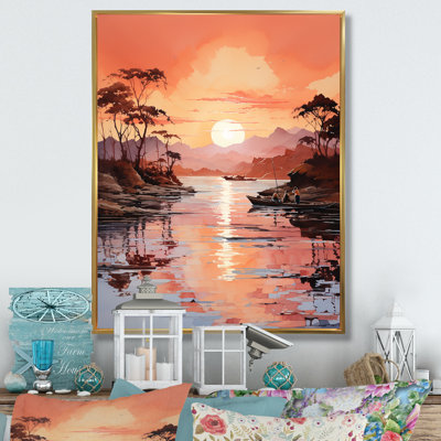 Golden Sunrise Silhouetted II - Nautical & Beach, reproduction d'art mural