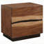 Table de chevet à 2 tiroirs couleur noyer fumé et grain de café, construction durable et design élégant pour le rangement de la chambre à coucher