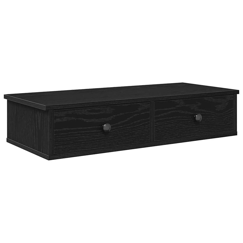 113-9 Wall Mounted Shelf, Black, 17cm H x 80cm W x 31cm D