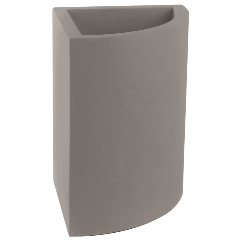 Pot à fleurs angulaire en résine, Taupe