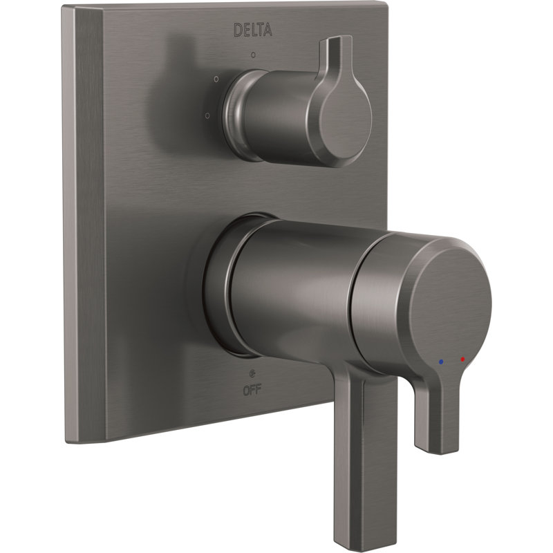 Garniture de valve pivotante Tempassure avec inverseur intégré à 3 réglages, Acier inoxydable noir Lumicoat