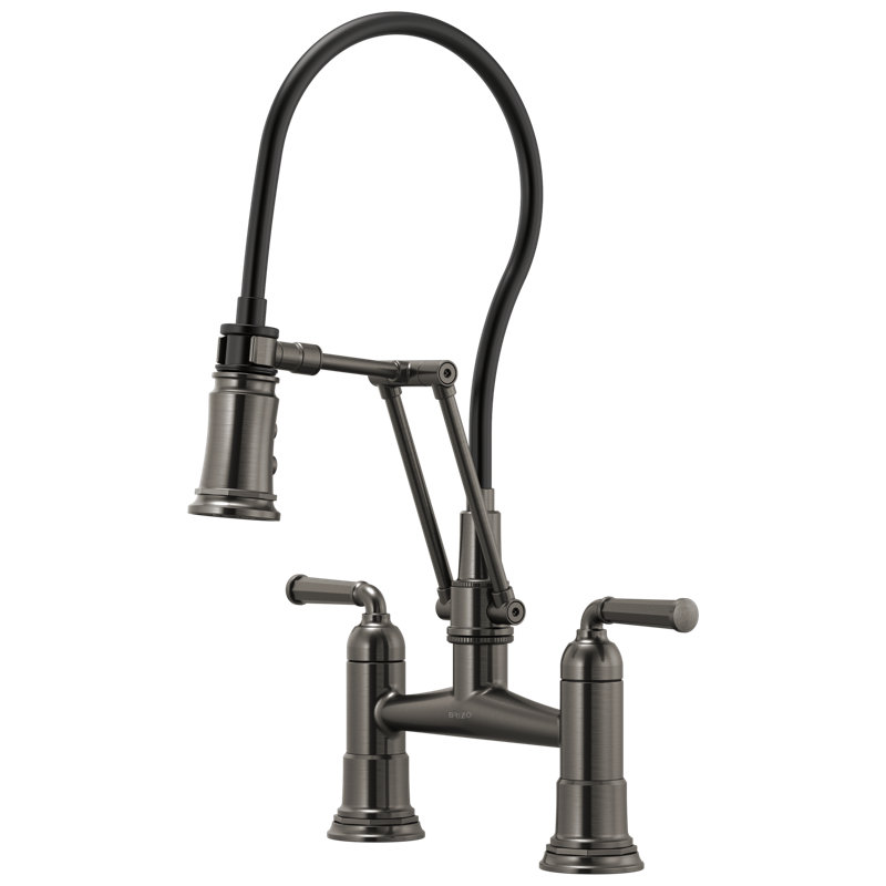 Rook® Articulating Bridge Faucet, Luxe Steel