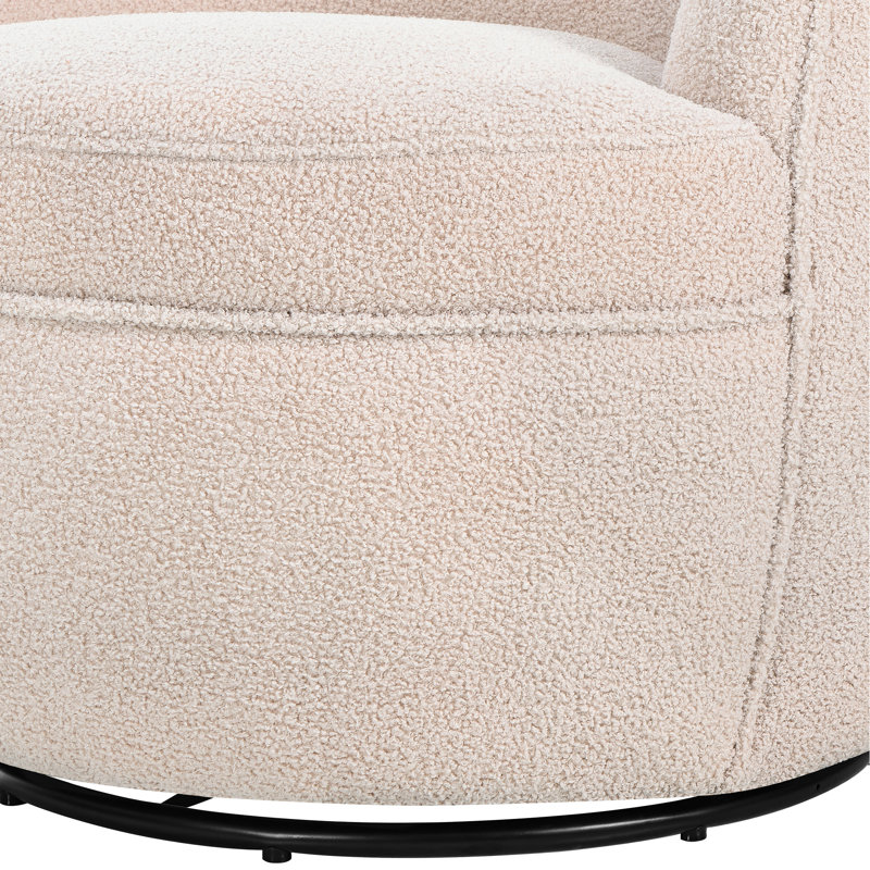 Chaise pivotante beige 360 avec revêtement et fabrication en métal - beige, offrant une base douce pour votre espace de vie